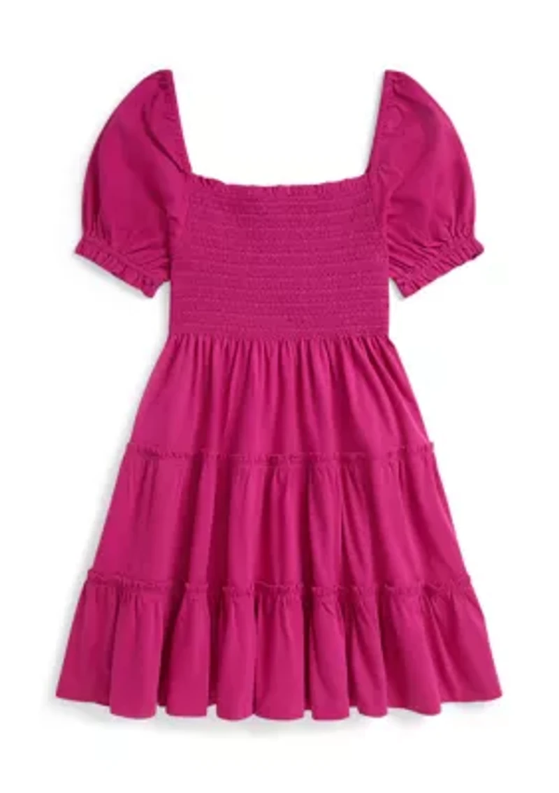 Girls 7-16 Smocked Cotton Jersey Dress