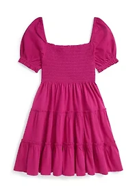Girls 7-16 Smocked Cotton Jersey Dress