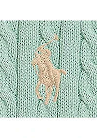 Girls 7-16 Mini-Cable Cotton Polo Sweater