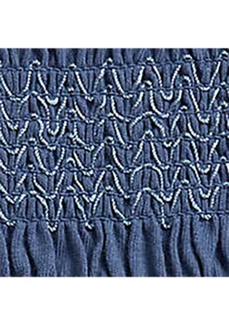 Girls 7-16 Smocked Eyelet Cotton Jersey Dress