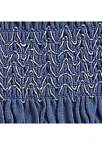 Girls 7-16 Smocked Eyelet Cotton Jersey Dress