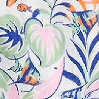 Girls 7-16 Tropical Print Linen Cotton Dress