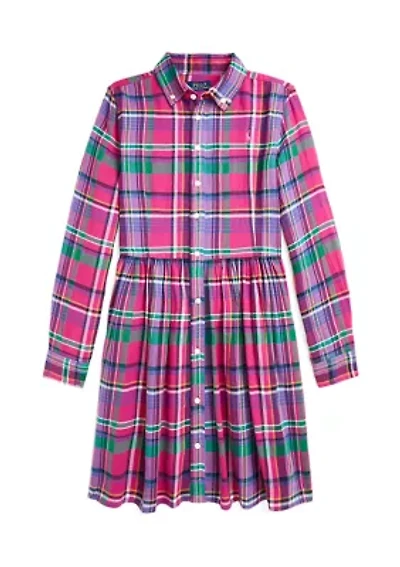Girls 7-16 Plaid Cotton Twill Shirtdress
