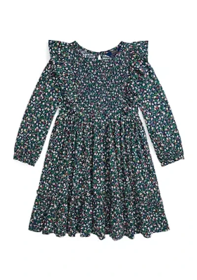 Girls 7-16 Floral Smocked Cotton Jersey Dress