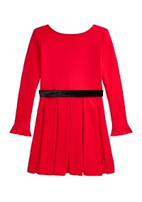 Girls 7-16 Pleated Ponte Dress