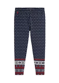 Girls 7-16 Fair Isle Stretch Jersey Leggings