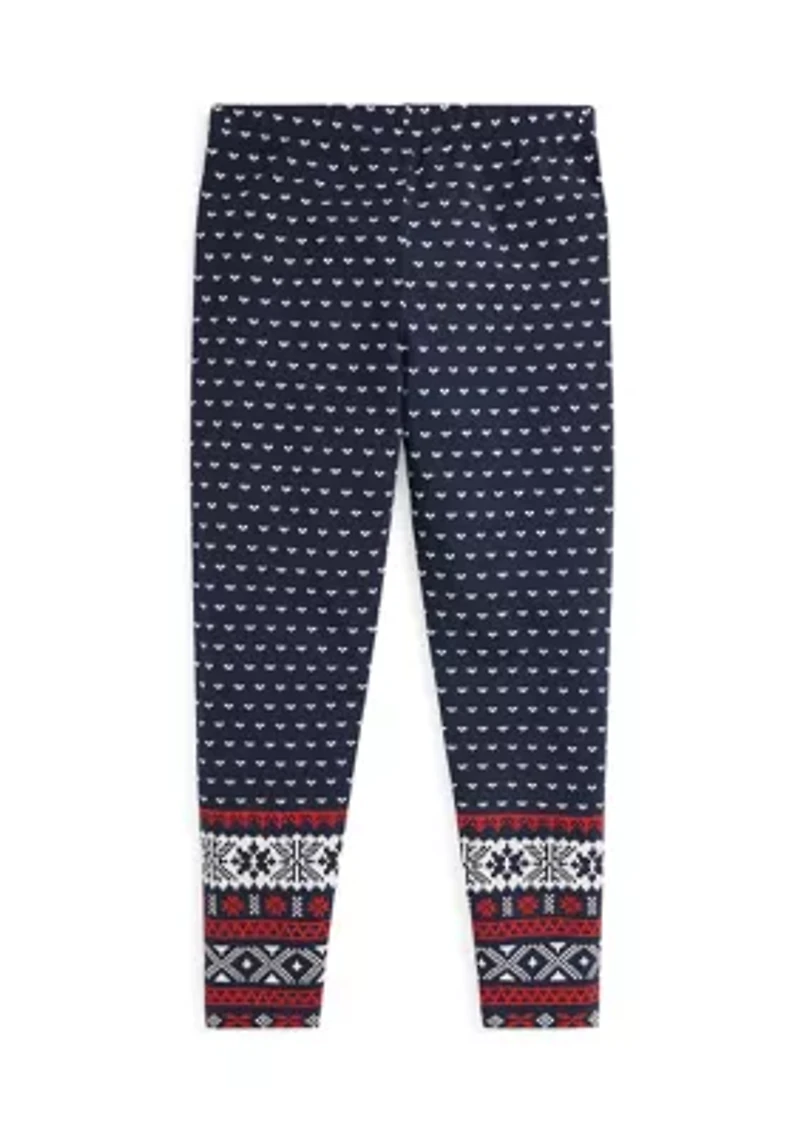 Girls 7-16 Fair Isle Stretch Jersey Leggings