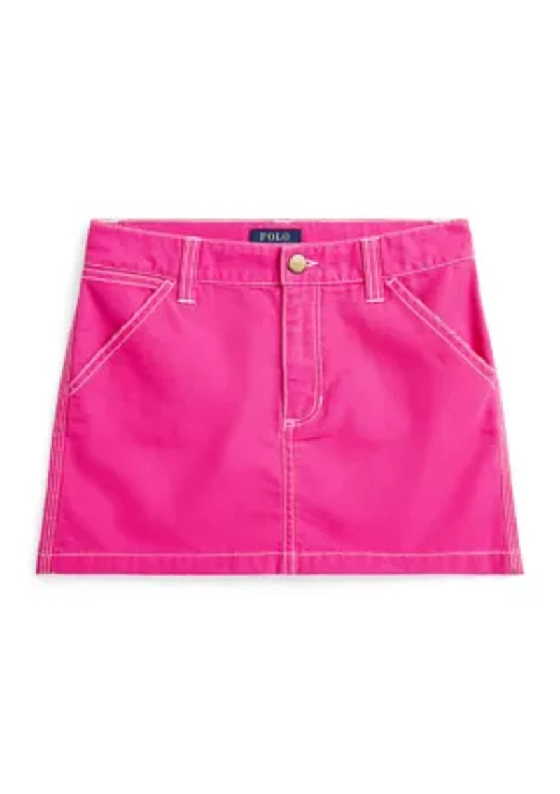 Girls 7-16 Cotton Canvas Skirt