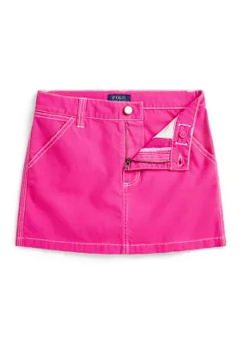 Girls 7-16 Cotton Canvas Skirt