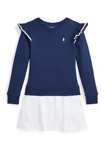 Girls 7-16 Woven Skirt Terry Dress