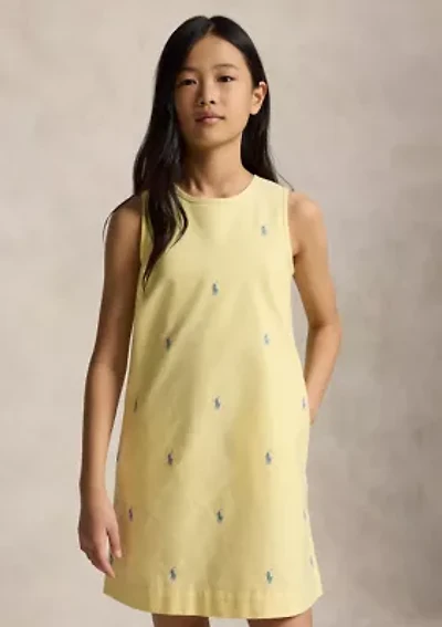 Girls 7-16 Polo Pony Cotton Oxford Dress