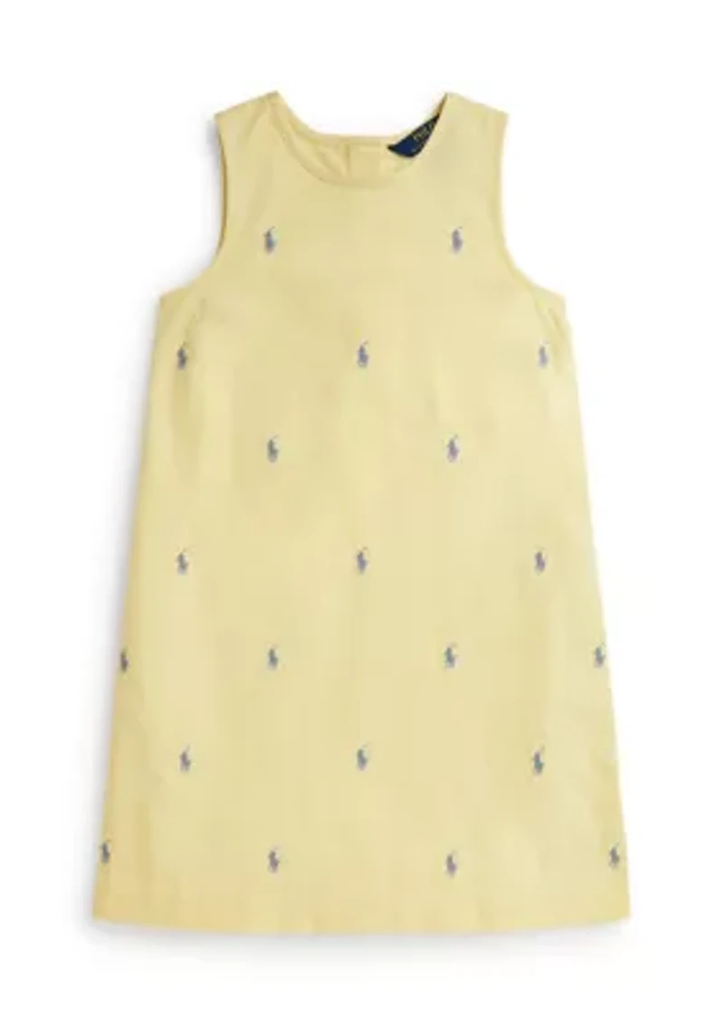 Girls 7-16 Polo Pony Cotton Oxford Dress