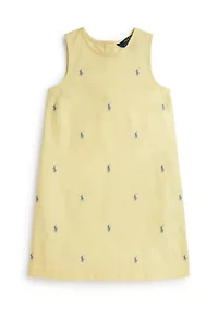 Girls 7-16 Polo Pony Cotton Oxford Dress