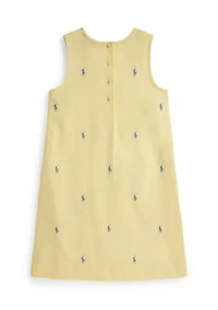 Girls 7-16 Polo Pony Cotton Oxford Dress