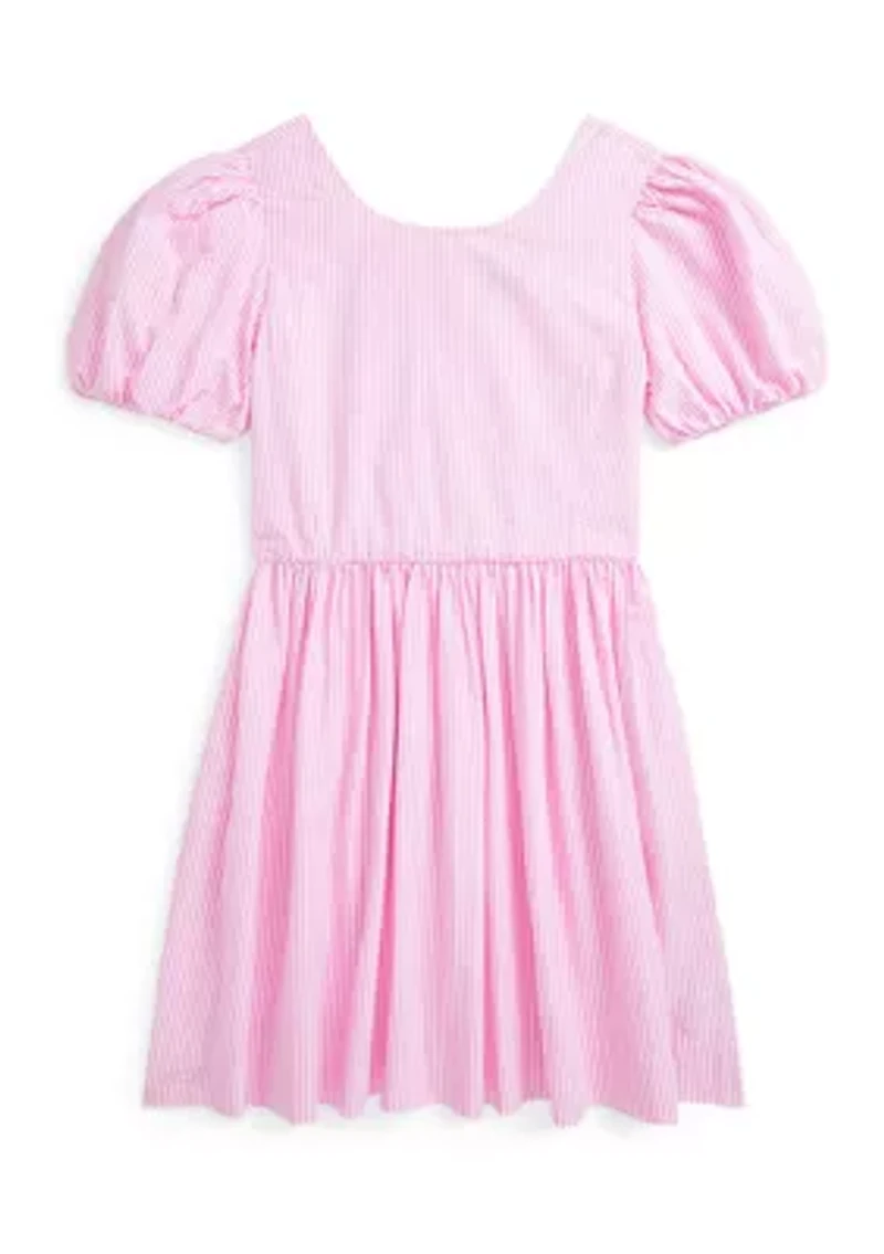 Girls 7-16 Striped Cotton Seersucker Dress