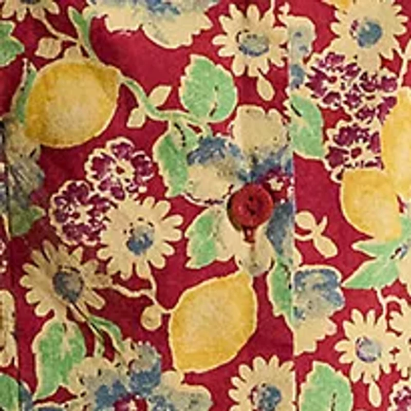 Girls 7-16 Lemon Floral Slub Cotton Dress