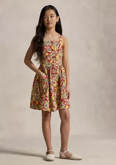 Girls 7-16 Lemon Floral Slub Cotton Dress