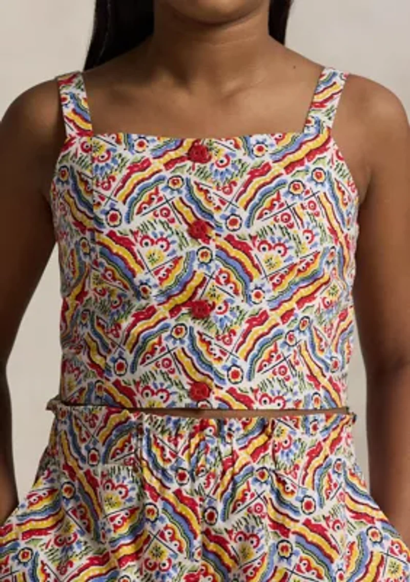 Girls 7-16 Riviera Print Cotton Jersey Dress
