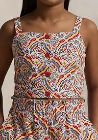 Girls 7-16 Riviera Print Cotton Jersey Dress