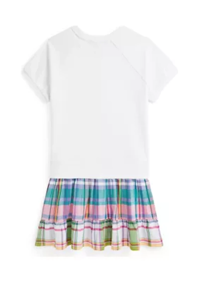 Girls 7-16 Big Pony Plaid Skirt Terry Dress