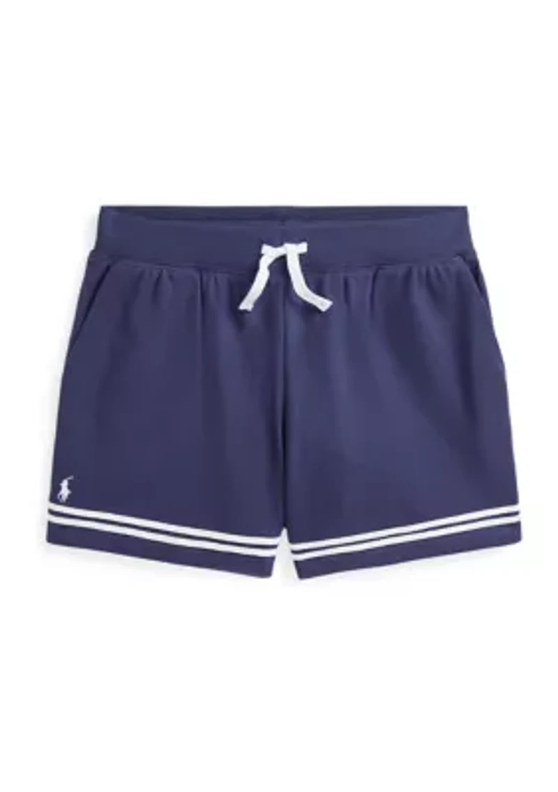 Girls 7-16 Striped Stretch Mesh Shorts