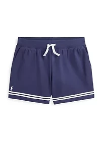 Girls 7-16 Striped Stretch Mesh Shorts