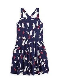 Girls 7-16 Sailboat-Print Cotton Jersey Dress