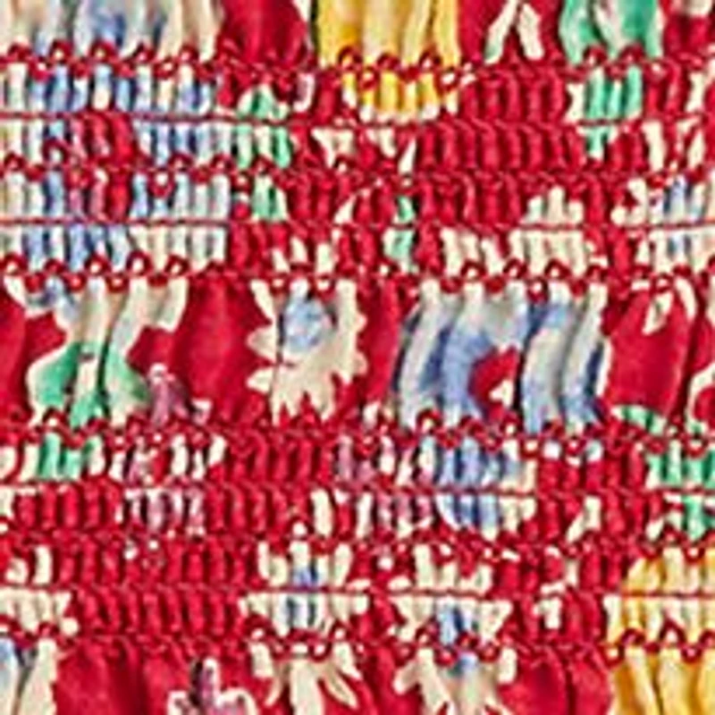 Girls 7-16 Floral Smocked Cotton Jersey Top