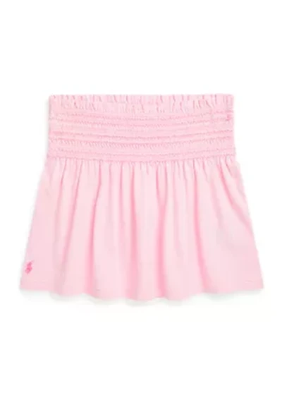 Girls 7-16 Smocked Cotton Jersey Skirt