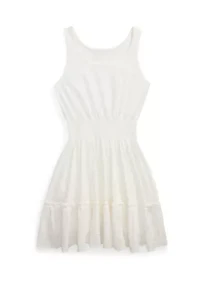 Girls 7-16 Eyelet Embroidered Cotton Jersey Dress