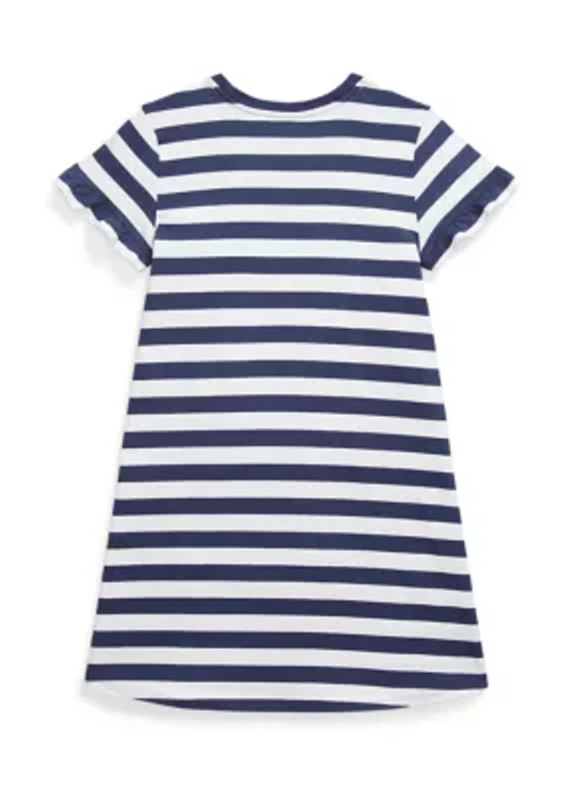 Girls 7-16 Striped Polo Bear Cotton T-Shirt Dress