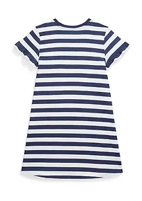 Girls 7-16 Striped Polo Bear Cotton T-Shirt Dress