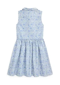 Girls 7-16 Floral Cotton Oxford Shirtdress