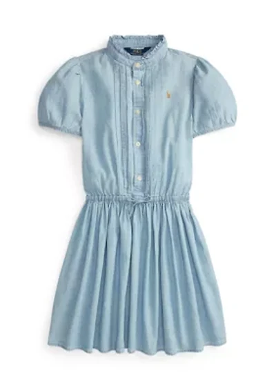 Girls 7-16 Indigo Cotton Chambray Dress