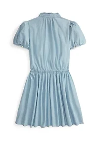 Girls 7-16 Indigo Cotton Chambray Dress