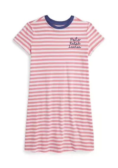 Girls 7-16 Striped Logo Cotton Jersey Dress