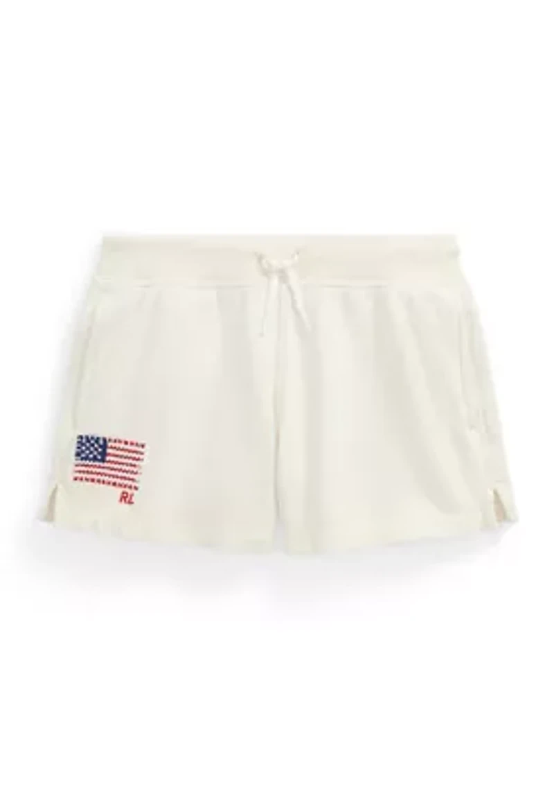 Girls 7-16 Flag-Appliqué French Terry Shorts
