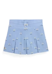 Girls 7-16 Tennis-Print Stretch Mesh Skort