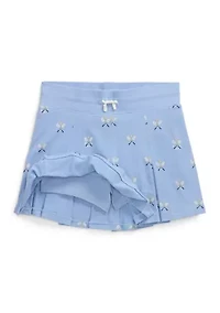 Girls 7-16 Tennis-Print Stretch Mesh Skort