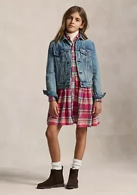 Girls 7-16 Plaid Cotton Madras Shirtdress