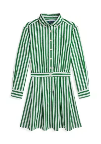Girls 7-16 Striped Cotton Poplin Shirtdress