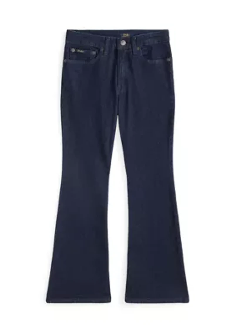 Girls 7-16 Flared Indigo Stretch Denim Jeans