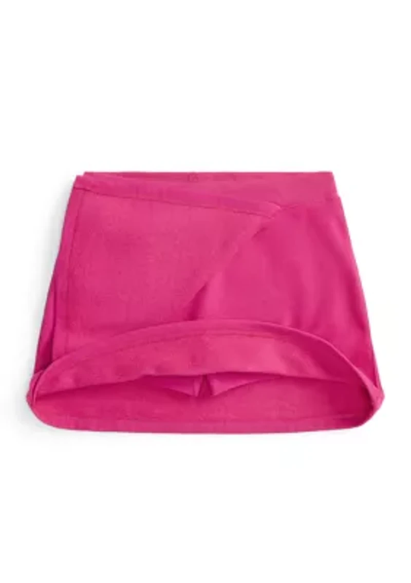 Girls 7-16 Faux-Wrap Fleece Skort