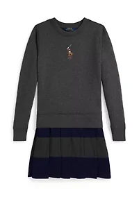 Girls 7-16 Big Pony Fleece Sweatshirt Dress