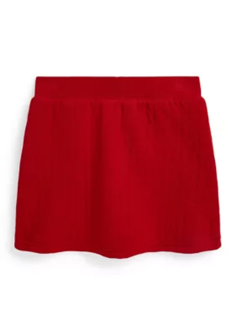 Girls 7-16 Quilted Cable-Motif Skirt