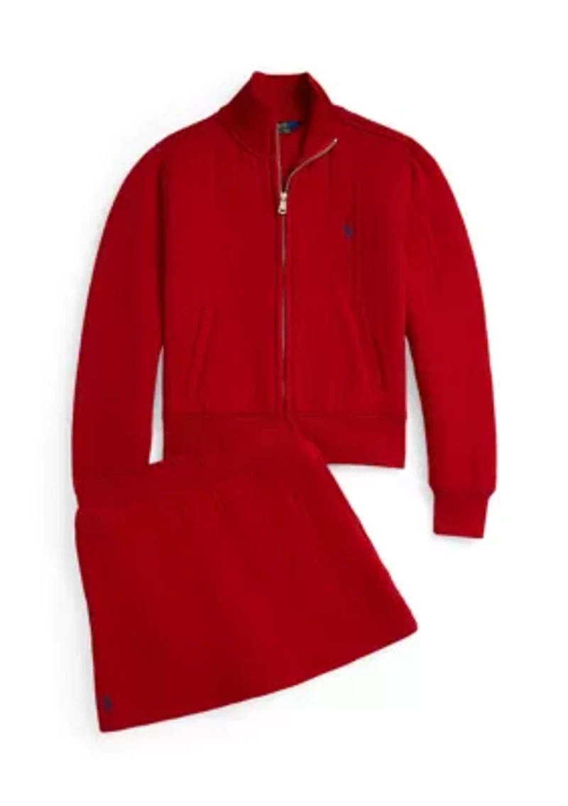 Girls 7-16 Quilted Cable-Motif Skirt