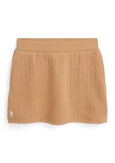 Girls 7-16 Quilted Cable-Motif Skirt