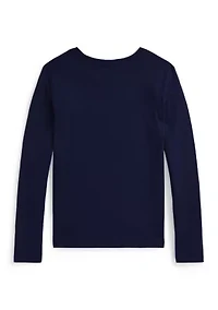 Girls 7-16 Dog-Print Cotton Long-Sleeve Tee