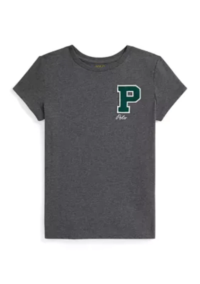 Girls 7-16 Cotton Jersey Letterman T-Shirt