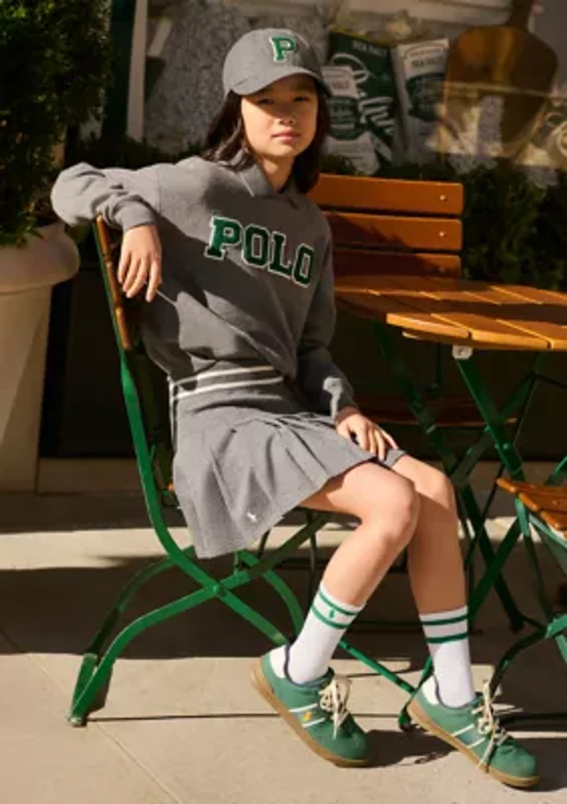 Girls 7-16 Logo Fleece Polo Sweatshirt